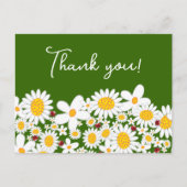 Cute White Daisies & Ladybugs Whimsical Bedankt Briefkaart (Voorkant)