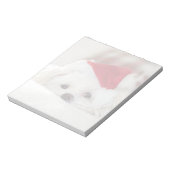 Cute White Dog in een Rode Kerstmis Pet Notitieblok (Gedraaid)