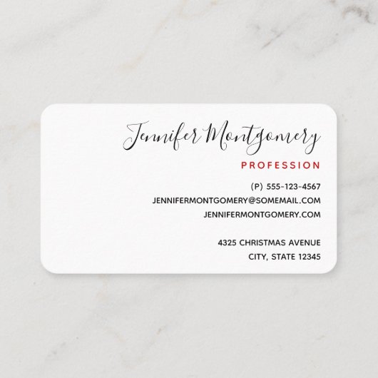 Cute White Dog in een Rode Kerstmis Pet Visitekaartje (Achterkant)