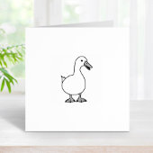 Cute White Duck Goose 2 Rubberstempel