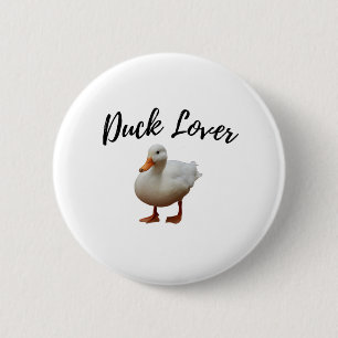 Cute White Duck Ronde Button 5,7 Cm