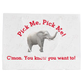 Cute White Elephant Gift Bag Groot Cadeauzakje (Achterkant)