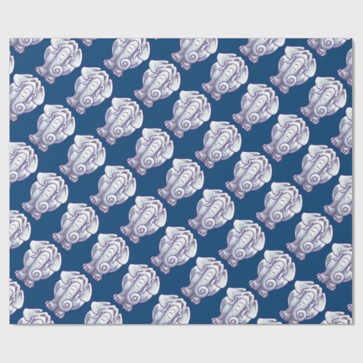 Cute White Elephant Gift Cadeaupapier (Vlak)