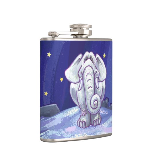 Cute White Elephant Gift Heupfles (Rechts)