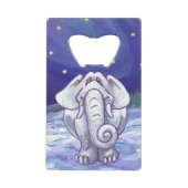 Cute White Elephant Gift Kredietkaart Flessenopener (Voorkant)