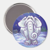 Cute White Elephant Gift Magneet (Voorkant / Achterkant)