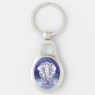 Cute White Elephant Gift Sleutelhanger