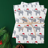 Cute White Elephant-kerstfeest Inpakpapier Vel