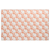 Cute White Elephants Pattern on Salmon Stof (Fat Quarter)