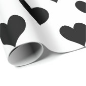 Cute White en Black Heart Cadeaupapier (Rol Hoek)