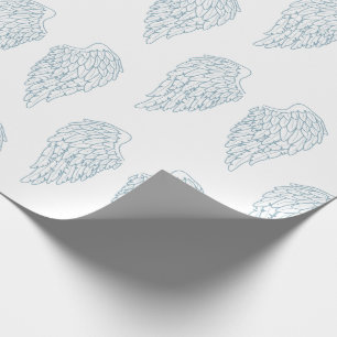 Cute White en Blue Angel Wings Cadeaupapier