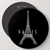 Cute white France Paris Eiffeltoren Button (Voorkant /achterkant)