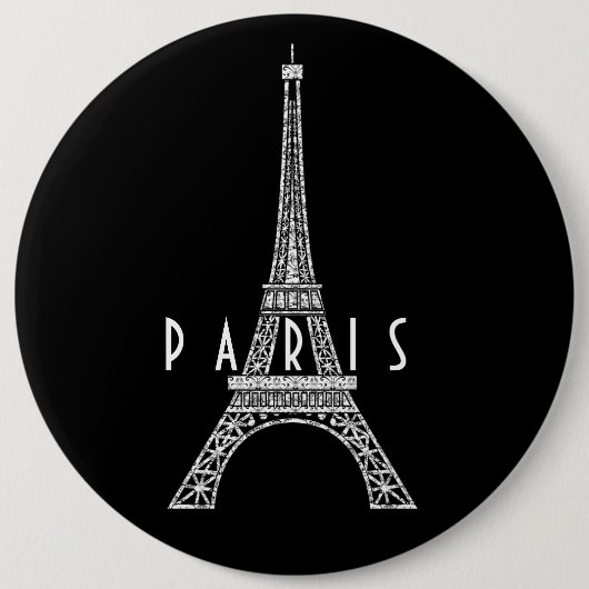 Cute white France Paris Eiffeltoren Button (Voorkant)