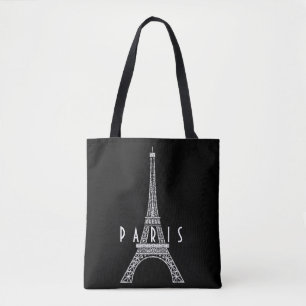 Cute white France Paris Eiffeltoren Button Draagtas