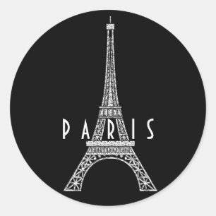Cute white France Paris Eiffeltoren Ronde Sticker