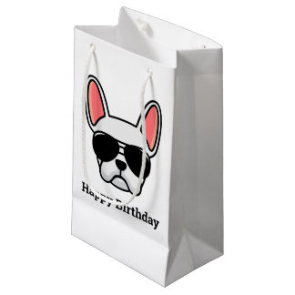Cute White French Bulldog Face Small Gift Bag Klein Cadeauzakje