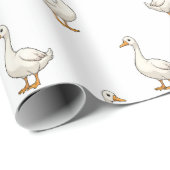 Cute White Goose Pattern Cadeaupapier (Rol Hoek)