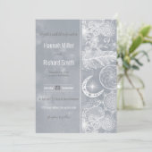 Cute White & Gray Dreamweaver Feathers Mandala Kaart (Staand voorkant)