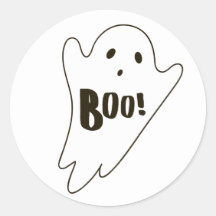 Cute white Halloween geest zegt BOO