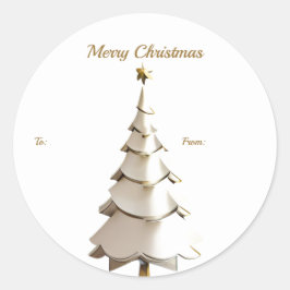 Cute White kerstboom Gift Sticker