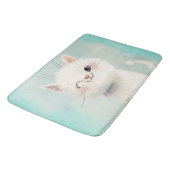 Cute White Kitten Badmat (Gekanteld)