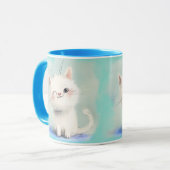Cute White Kitten Mok (Voorkant links)