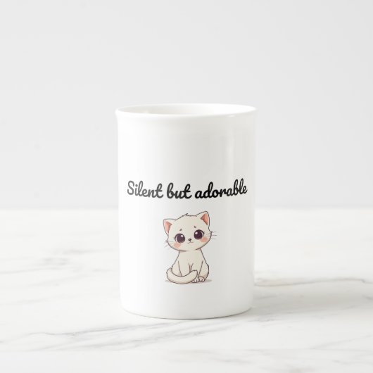 Cute White Kitten Mug – Fun Gift for Cat Lovers & (Devant)