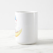 Cute White Kitten on Moon Mug (Centre)