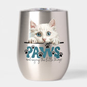 Cute White Kitten Patrouilles et dégustez (Avant)