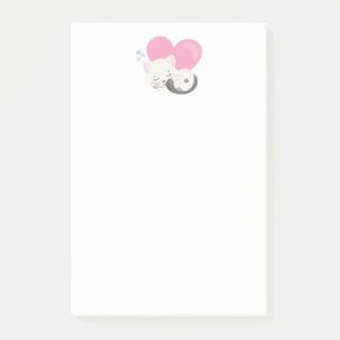 Cute White Kitty Cat Slaping Post-it® Notes