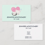 Cute White Kitty Cat Slaping Visitekaartje (Voorkant / Achterkant)