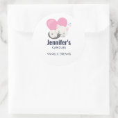 Cute White Kitty Cat Sleeping Candle / Soap Ronde Sticker (Tas)