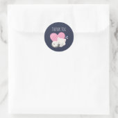 Cute White Kitty Cat Sleeping Dank je Ronde Sticker (Tas)