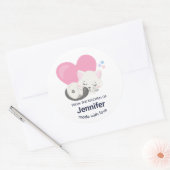 Cute White Kitty Cat Sleeping Kitchen Ronde Sticker (Envelop)