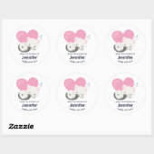 Cute White Kitty Cat Sleeping Kitchen Ronde Sticker (Vel)