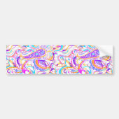 Cute white kleurful paisley design bumpersticker (Voorkant)