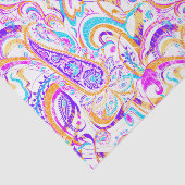 Cute white kleurful paisley design tissuepapier (Detail)