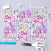 Cute white kleurful paisley design tissuepapier (Craft)