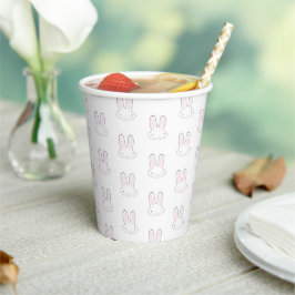 Cute white konny konijntje leuk modern patroon papieren bekers