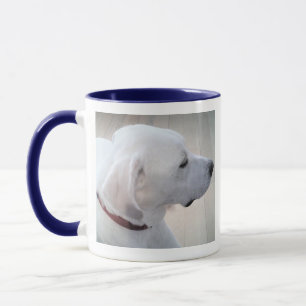 Cute White Labrador Dog Profile Proud Blue Mok