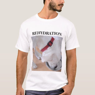 Cute White Labrador Mix Puppy Dog Drink water T-shirt