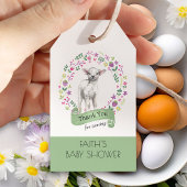 Cute White Lamb in  bloemen Hartelijk dank Cadeaulabel