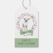Cute White Lamb in  bloemen Hartelijk dank Cadeaulabel (Voorkant)