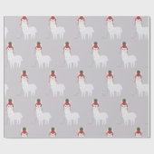 Cute White Llama-kerstlama Cadeaupapier (Vlak)