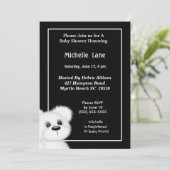 Cute White Ours Douche Invitation (Debout devant)