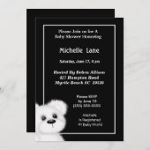 Cute White Ours Douche Invitation (Devant / Derrière)