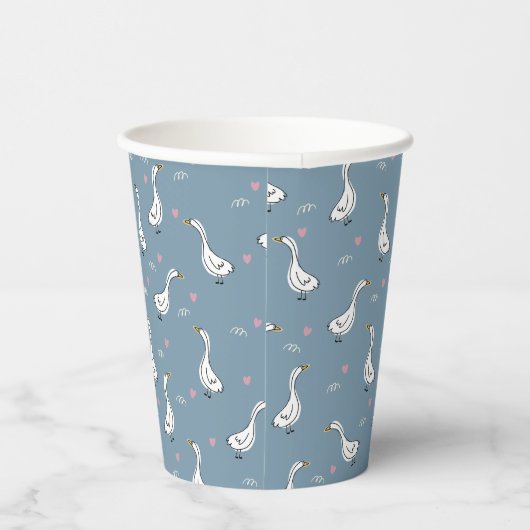 Cute White Pekin Duck Pattern Papieren Bekers (Rechts)