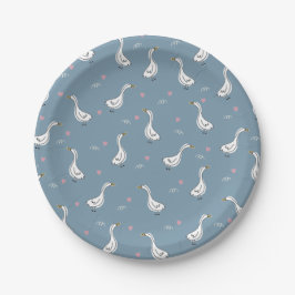Cute White Pekin Duck Pattern Papieren Bordje