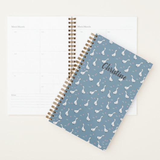 Cute White Pekin Duck Pattern Planner (Display)