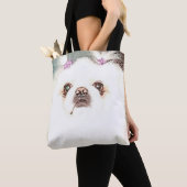 Cute White Pekingese Dog Tas (Dichtbij)